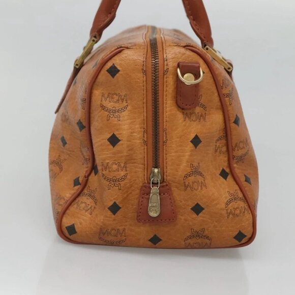 MCM Logogram Vicetos Hand Bag PVC Leather Brown Gold - Picture 3 of 15